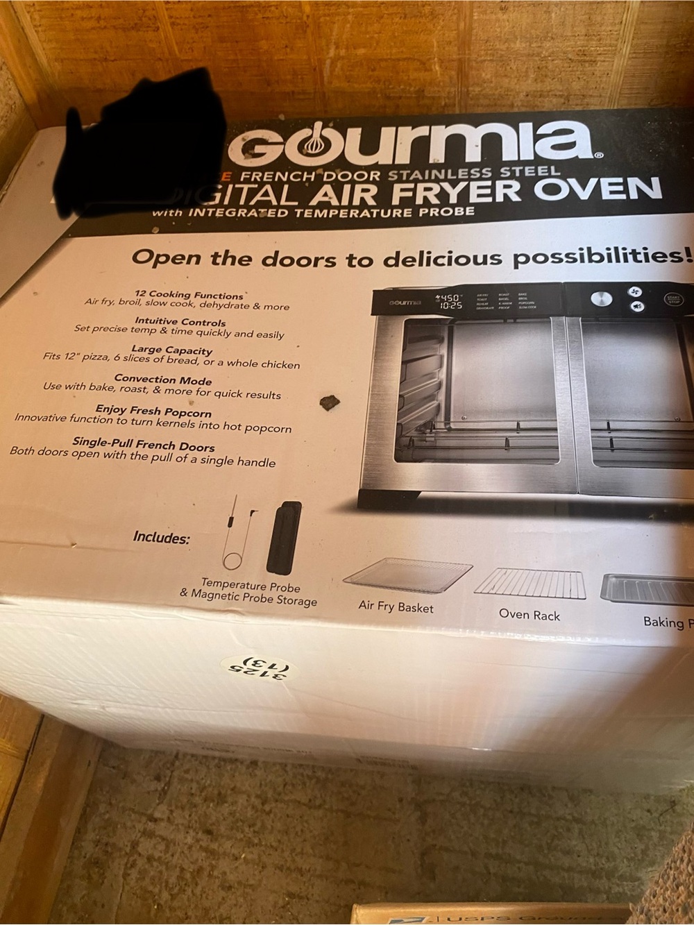 Gourmia Stainless Steel 37 Qt Air Fryer Toaster Oven with French Doors - Picture 5 of 5